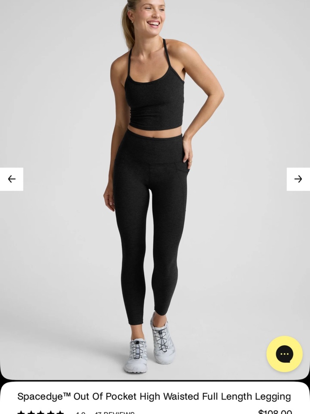 beyond yoga -Mspacedye Out of Pocket High-Waisted Full Length Legging - Black